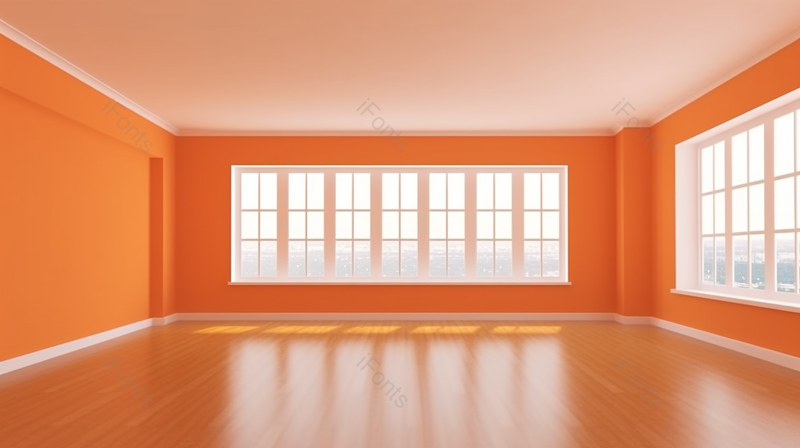 橙色轻木地板的空房间,高清,摄影图,摄影图片,图片大全,摄影图免费下载